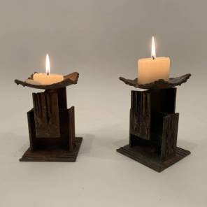 A Pair of Brutalist Candlesticks